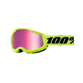 100% Strata 2 MTB Goggles (Mirror Pink/Neon Yellow)