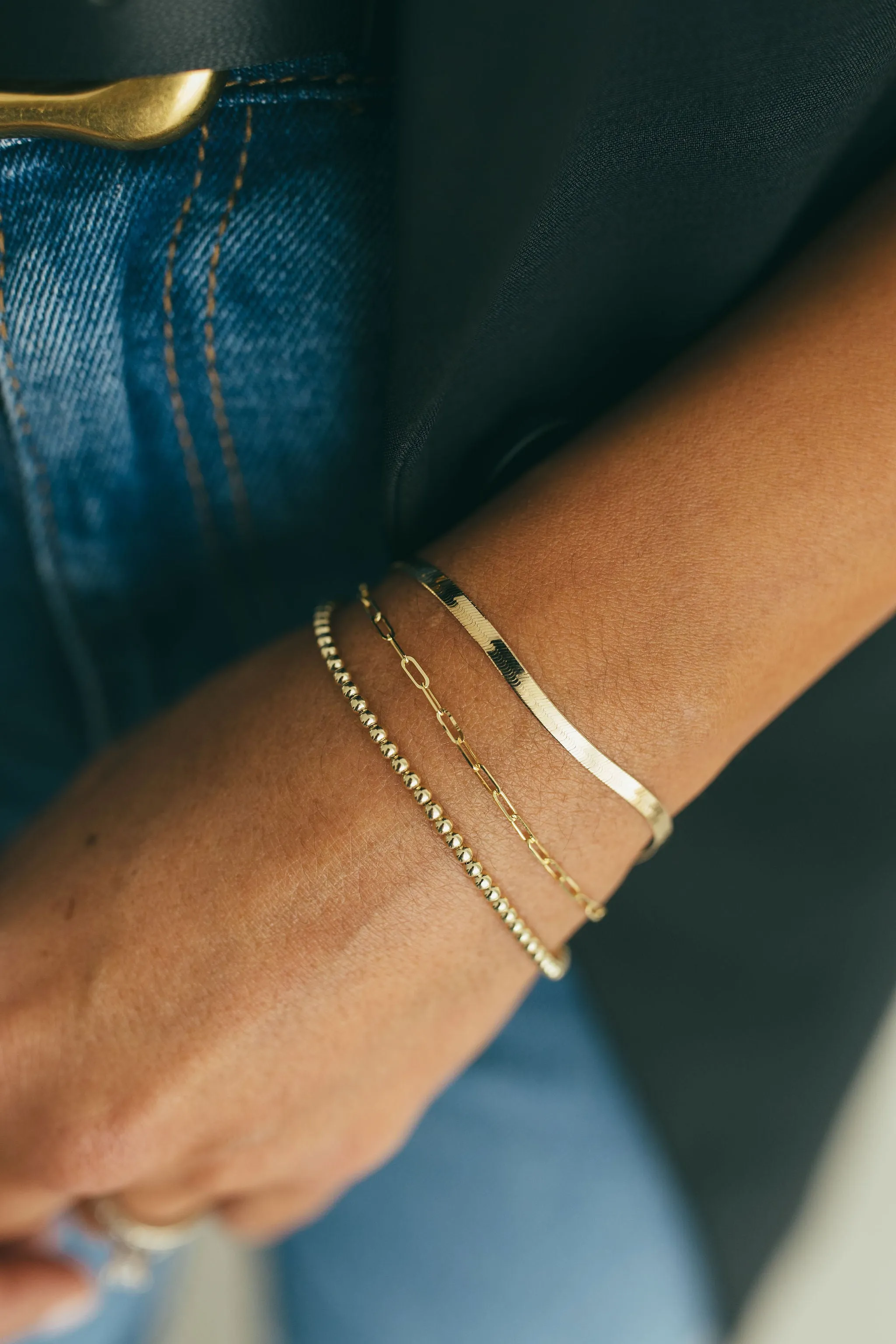 10K Gold Small Paperclip Bracelet