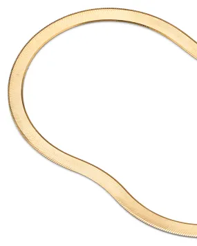 10k Yellow Gold Herringbone Ankle Bracelet Adjustable 9" to 10" | Yellow