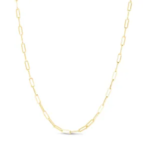 10k Yellow Gold Paperclip Chain Necklace, 3.2mm