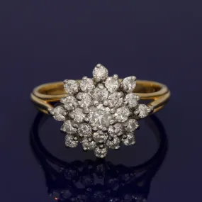 18ct Yellow Gold Diamond Cluster Ring