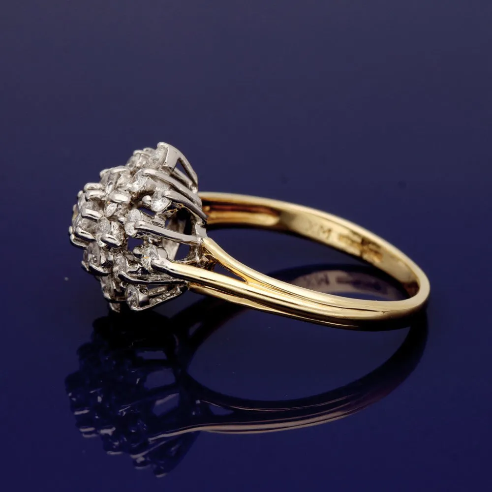 18ct Yellow Gold Diamond Cluster Ring