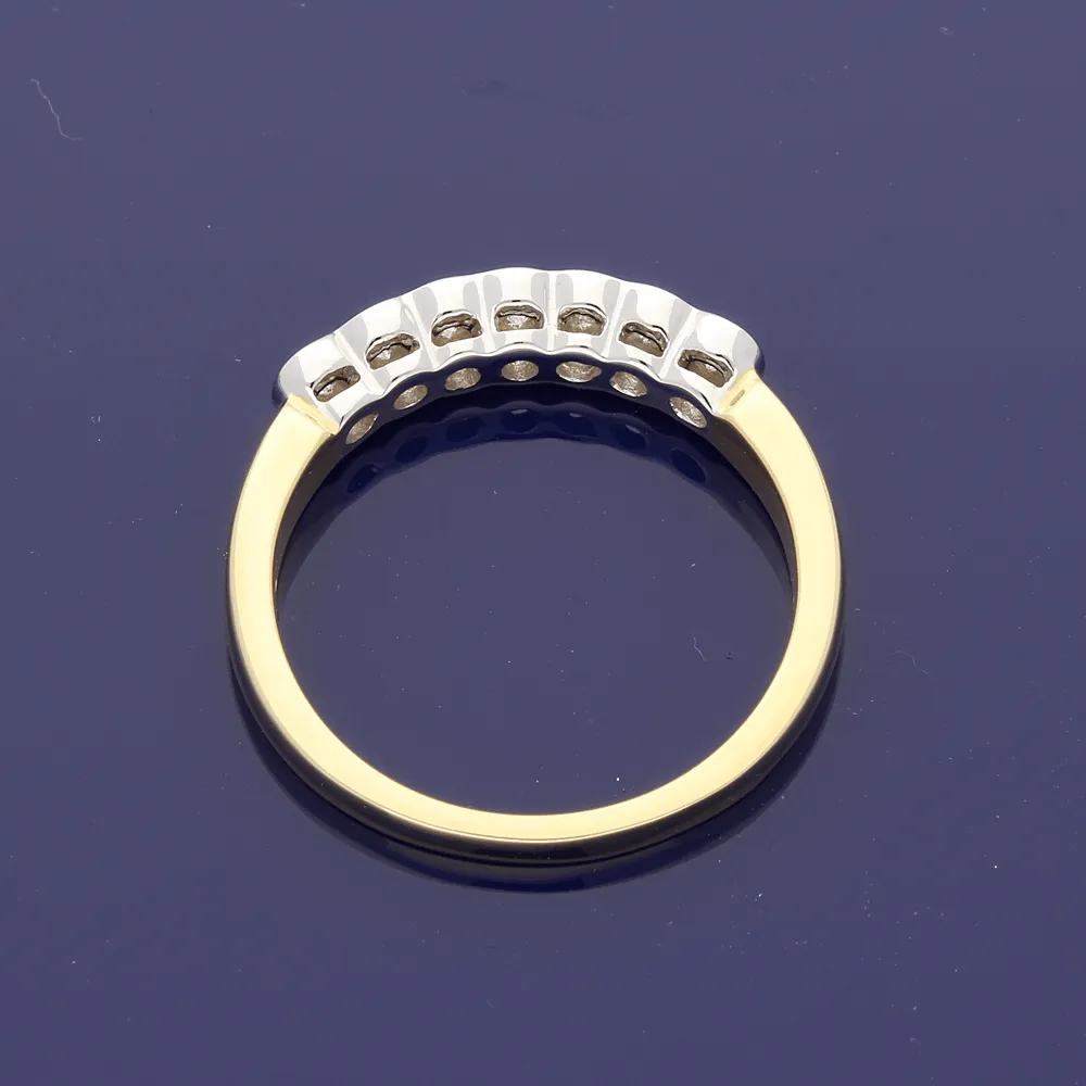 18ct Yellow Gold Diamond Rub-over Eternity Ring