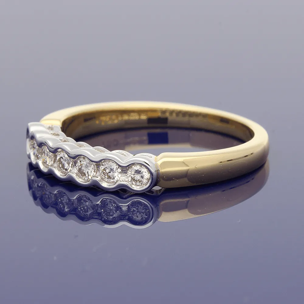 18ct Yellow Gold Diamond Rub-over Eternity Ring