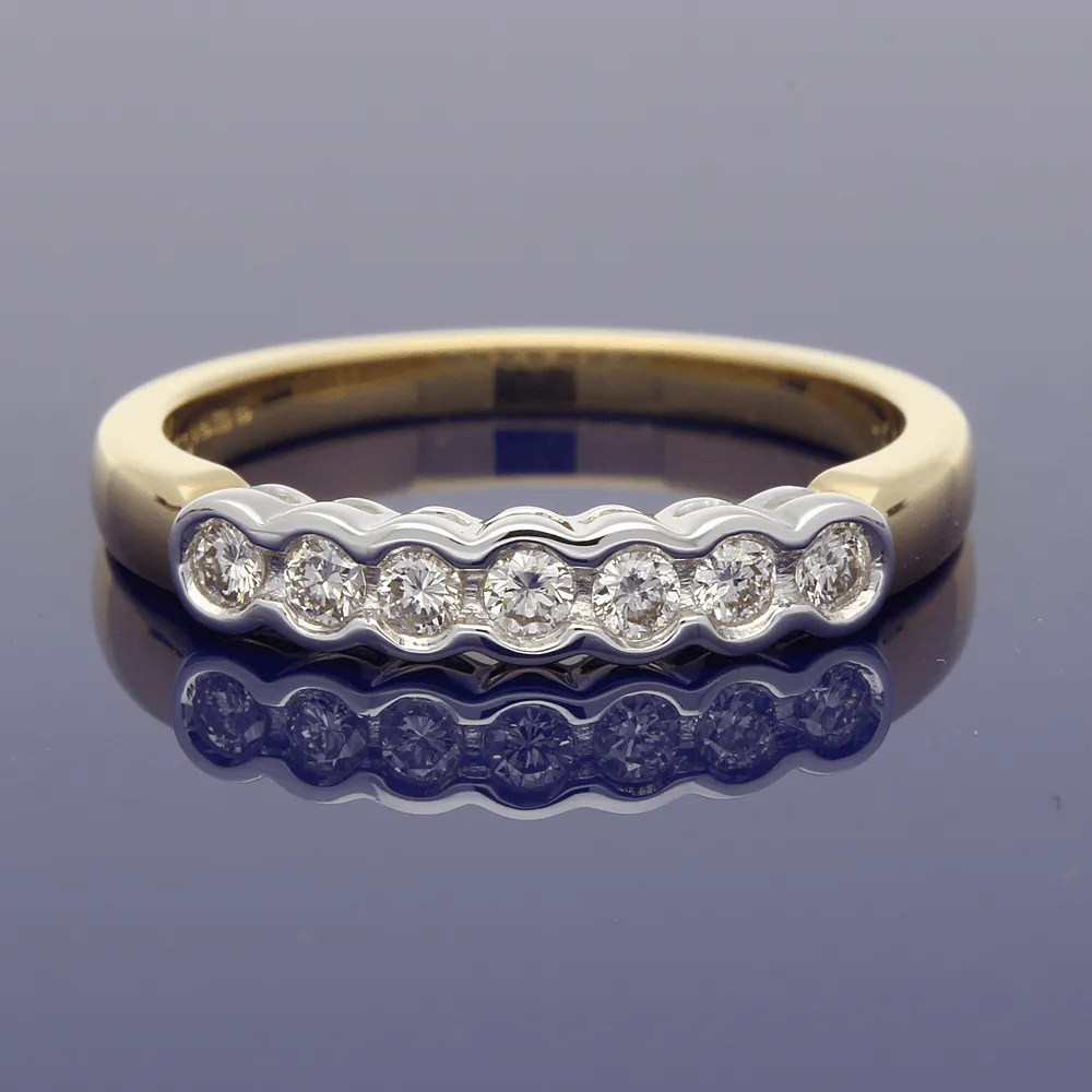 18ct Yellow Gold Diamond Rub-over Eternity Ring