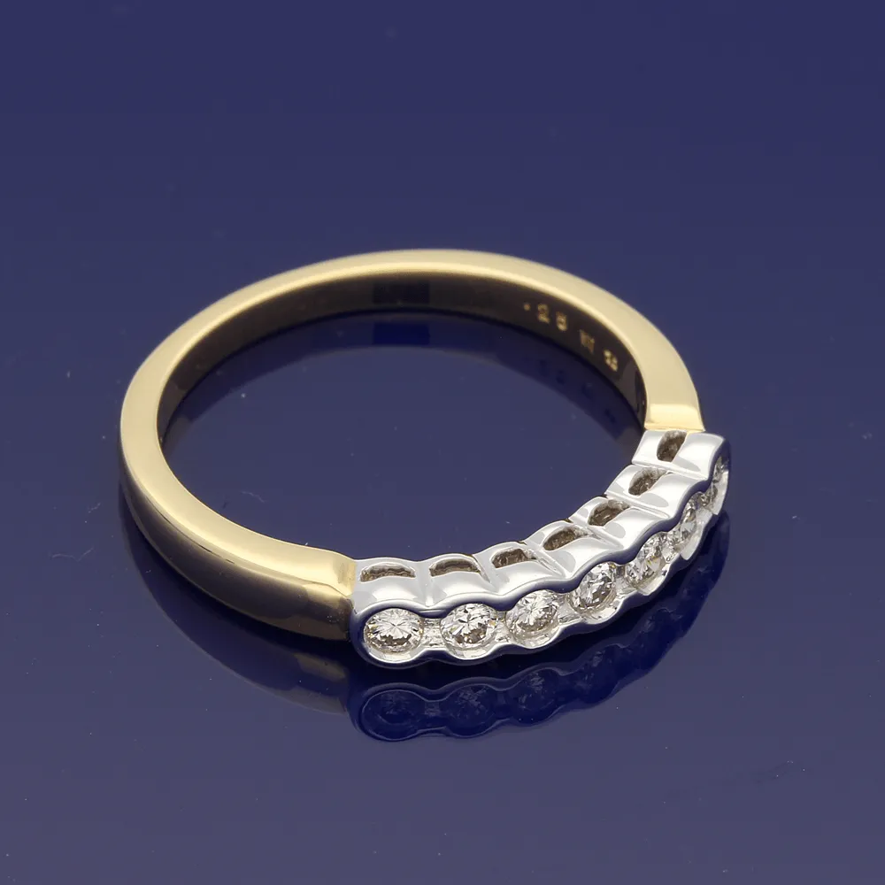 18ct Yellow Gold Diamond Rub-over Eternity Ring