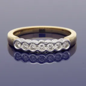 18ct Yellow Gold Diamond Rub-over Eternity Ring