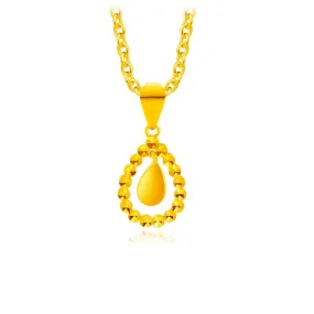 18K Gold Encircle Teardrop Pendant