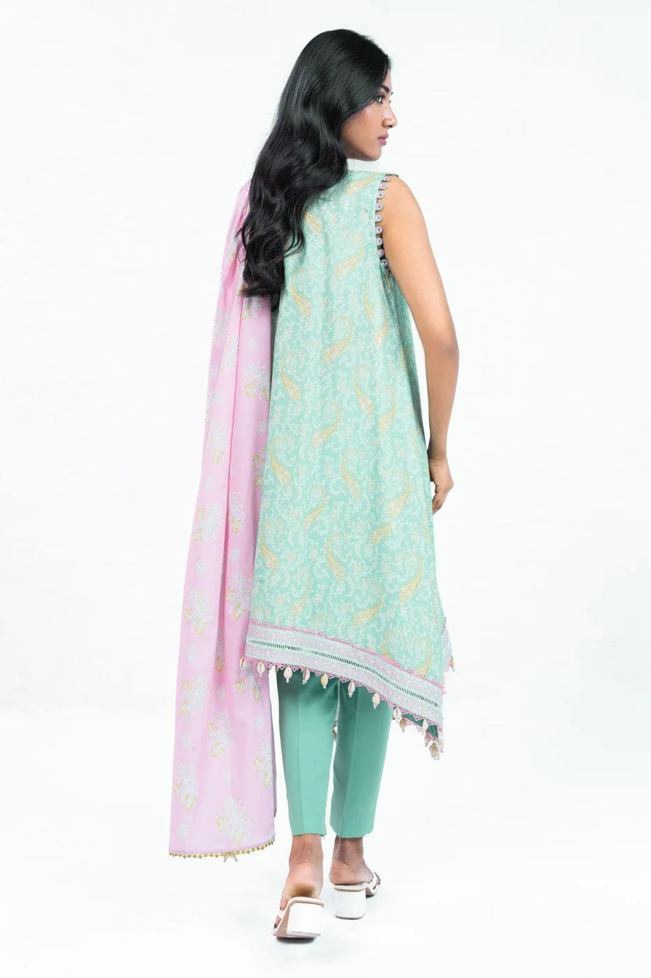 3 Pc Printed Lawn Suit With Lawn Dupatta