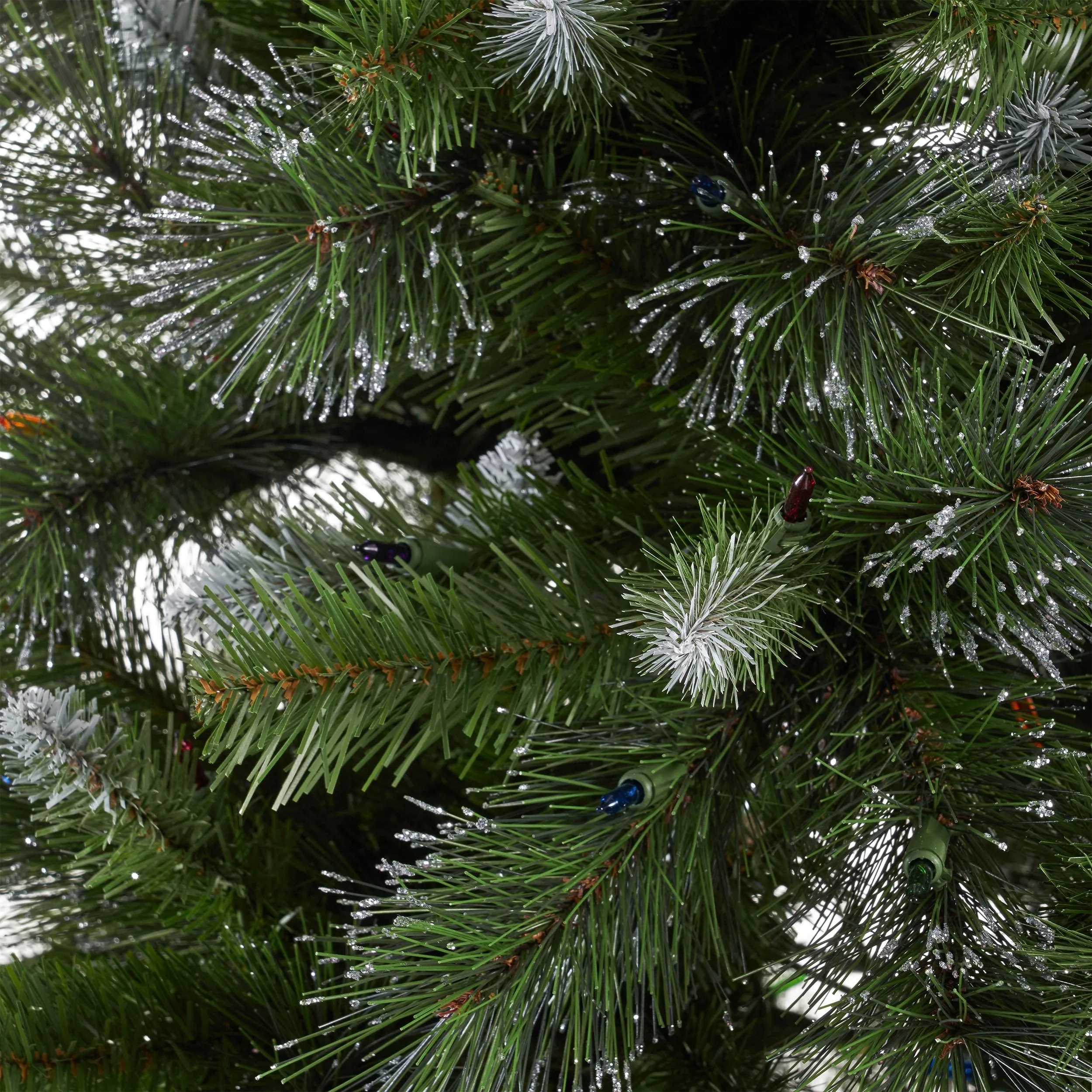 7-foot Mixed Spruce Hinged Artificial Christmas Tree with Glitter Branches, Red Berries, and Pinecones - NH873703