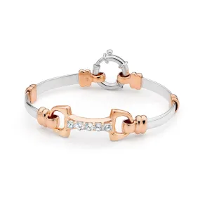 9 Carat Rose Gold Bit and Sterling Silver Bracelet