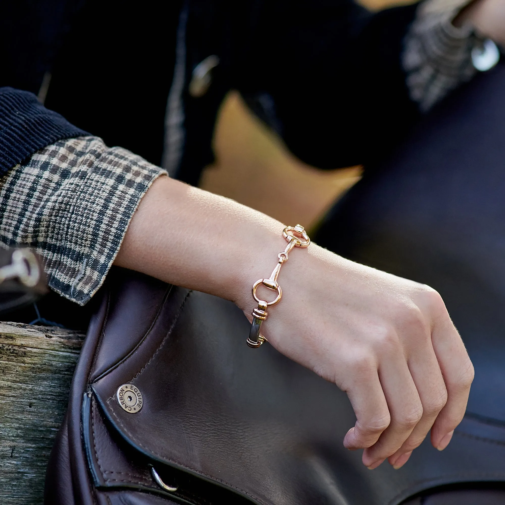 9ct Rose Gold Bit and Sterling Silver Bracelet