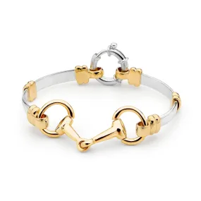 9ct Yellow Gold Bit and Sterling Silver Bracelet