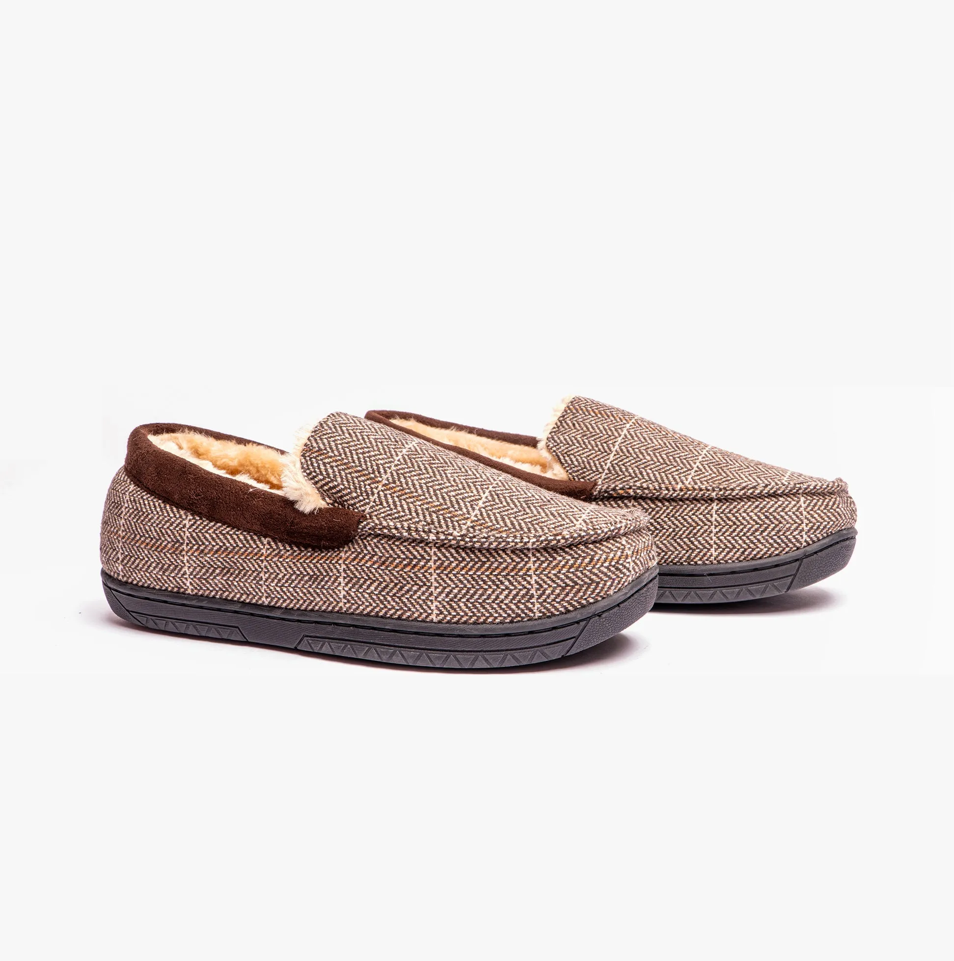 AARON Mens Slippers Brown