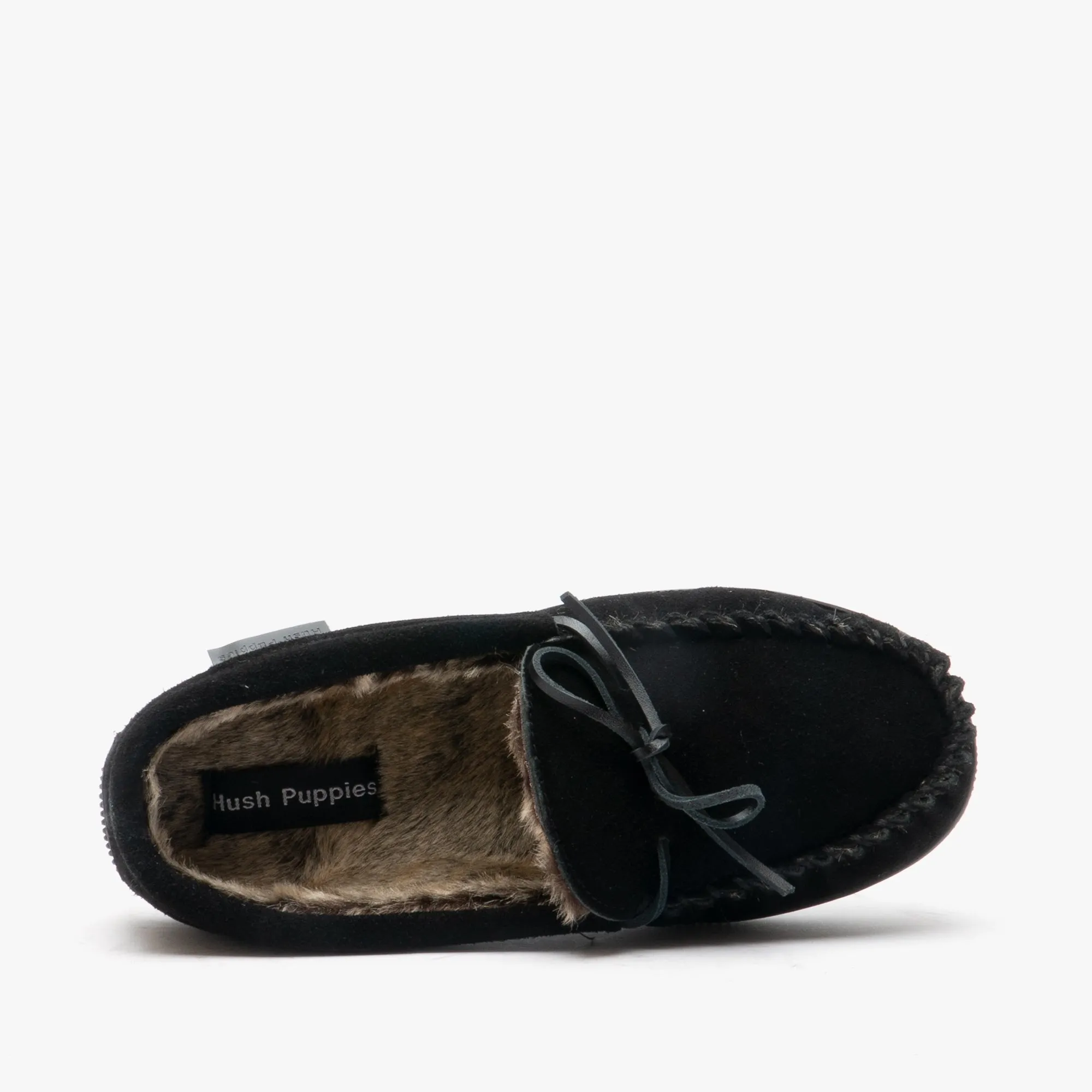 ACE Mens Suede Moccasin Slippers Black