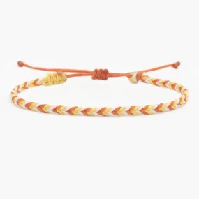 Adjustable Mini Braided Bracelet (Red/Orange)