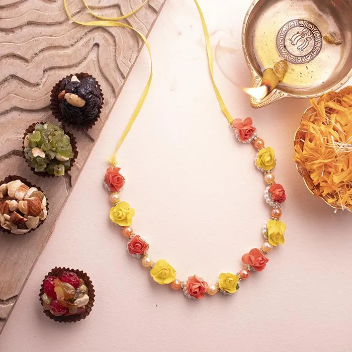 Adjustable Orange Yellow Blossom Garland