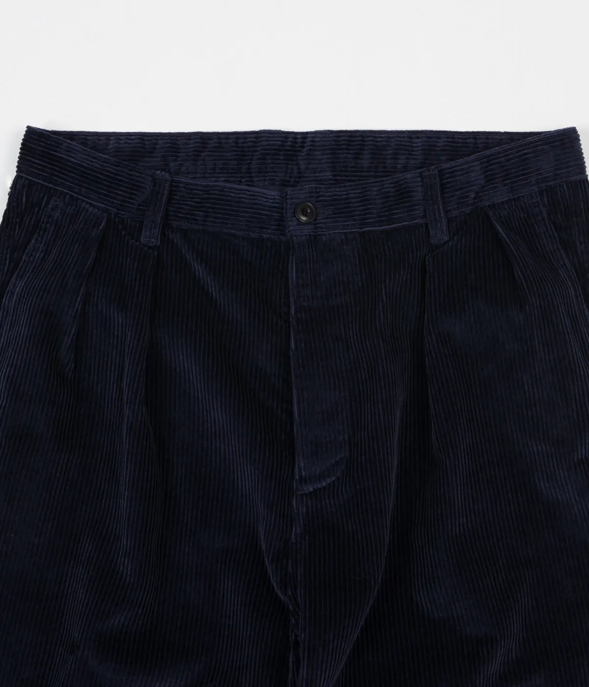 Albam Cord Pleat Trousers - Navy