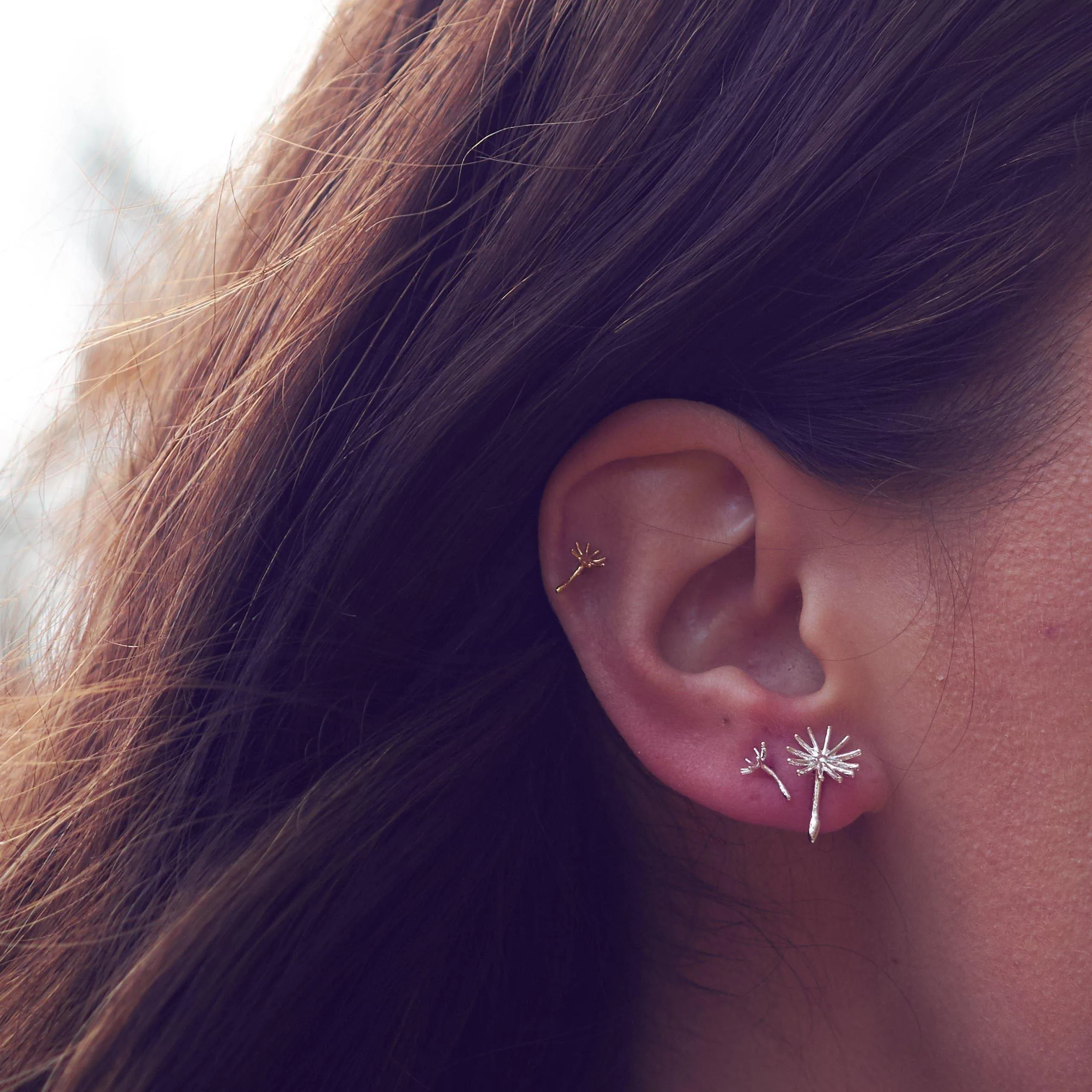 Alex Monroe Dandelion Fluff Stud Earrings