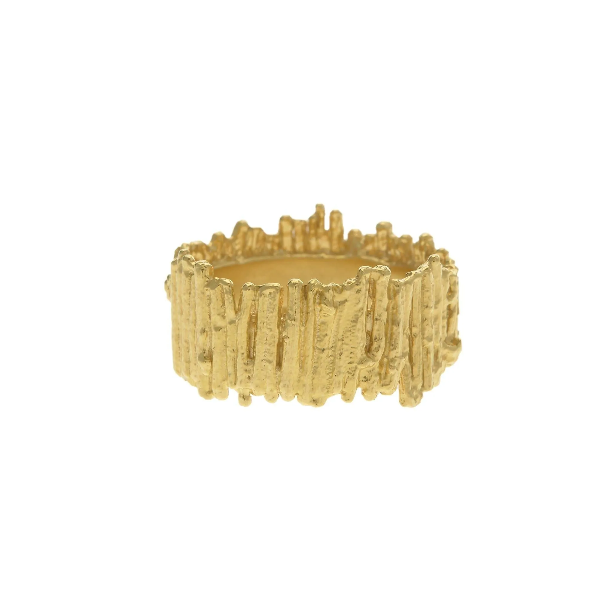 Alex Monroe Tree Bark Wide Band Ring