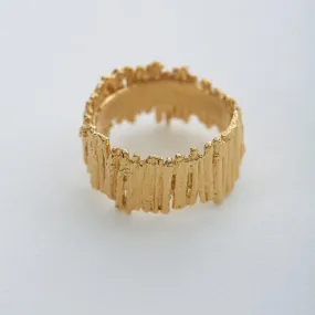 Alex Monroe Tree Bark Wide Band Ring