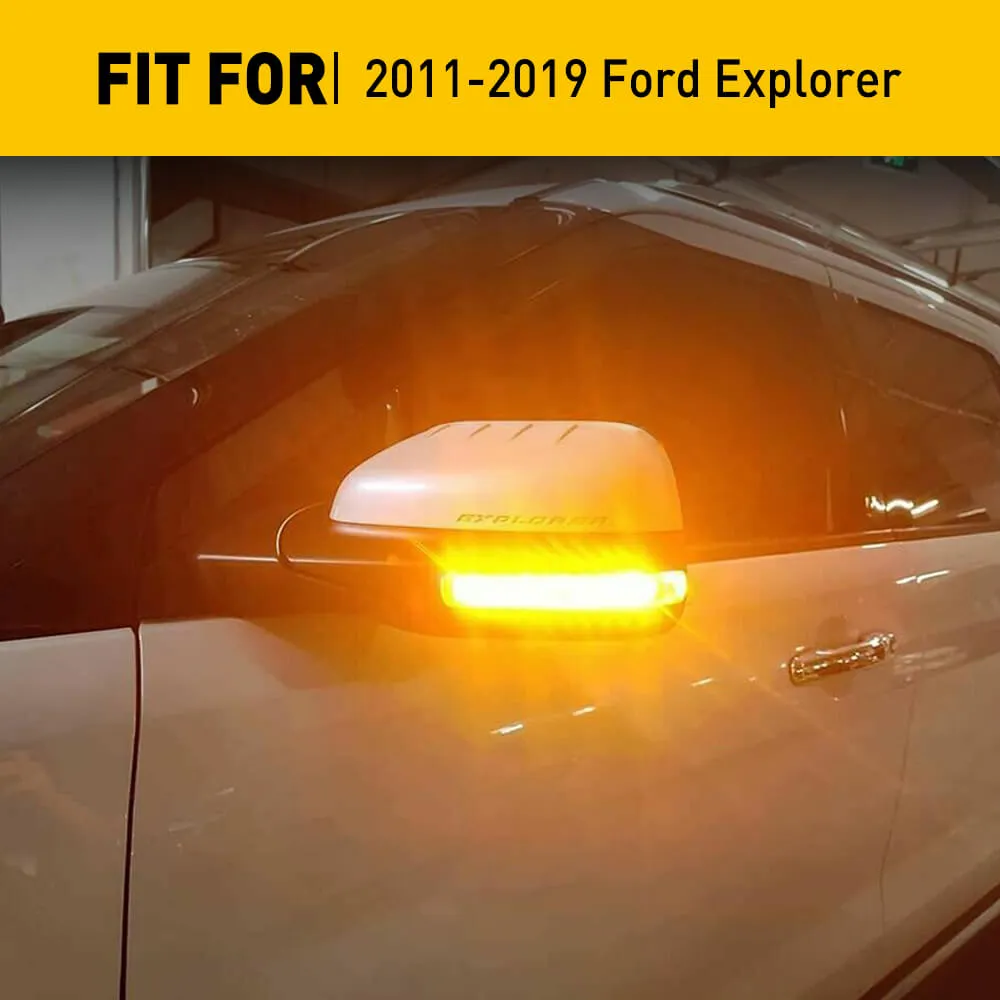 Amber Sequential Dynamic LED Side Mirror Turn Signal Light for 2011-2019 Ford Explorer