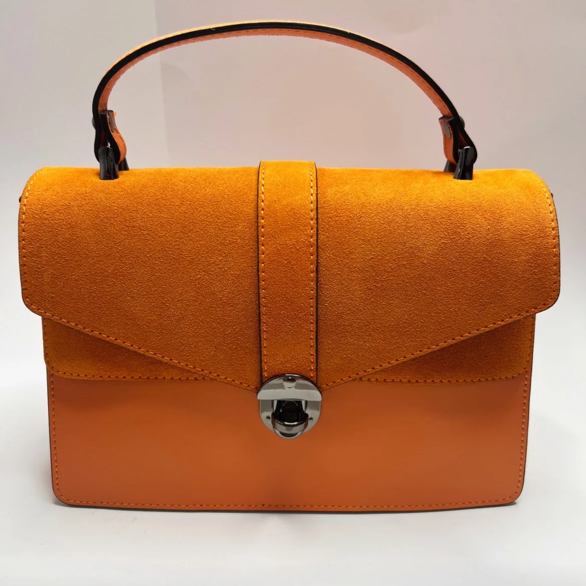 Angelina Orange Leather Handbag