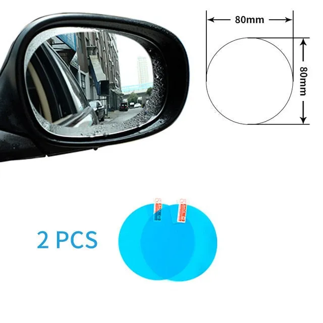 Anti Fog Car Sticker Car Mirror Window Clear Film Car Rearview Mirror Protective Film Waterproof 2 Pcs/Set