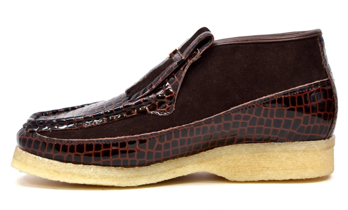 Apollo Croc Suede & Croc Handmade Shoe from British Collection