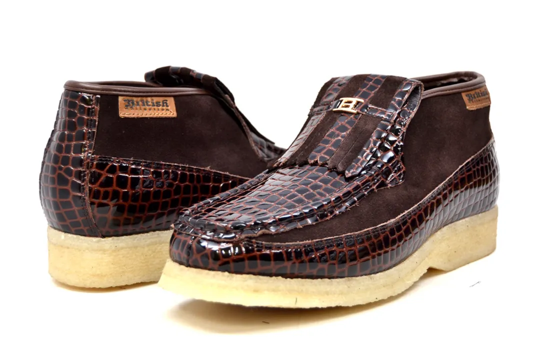 Apollo Croc Suede & Croc Handmade Shoe from British Collection