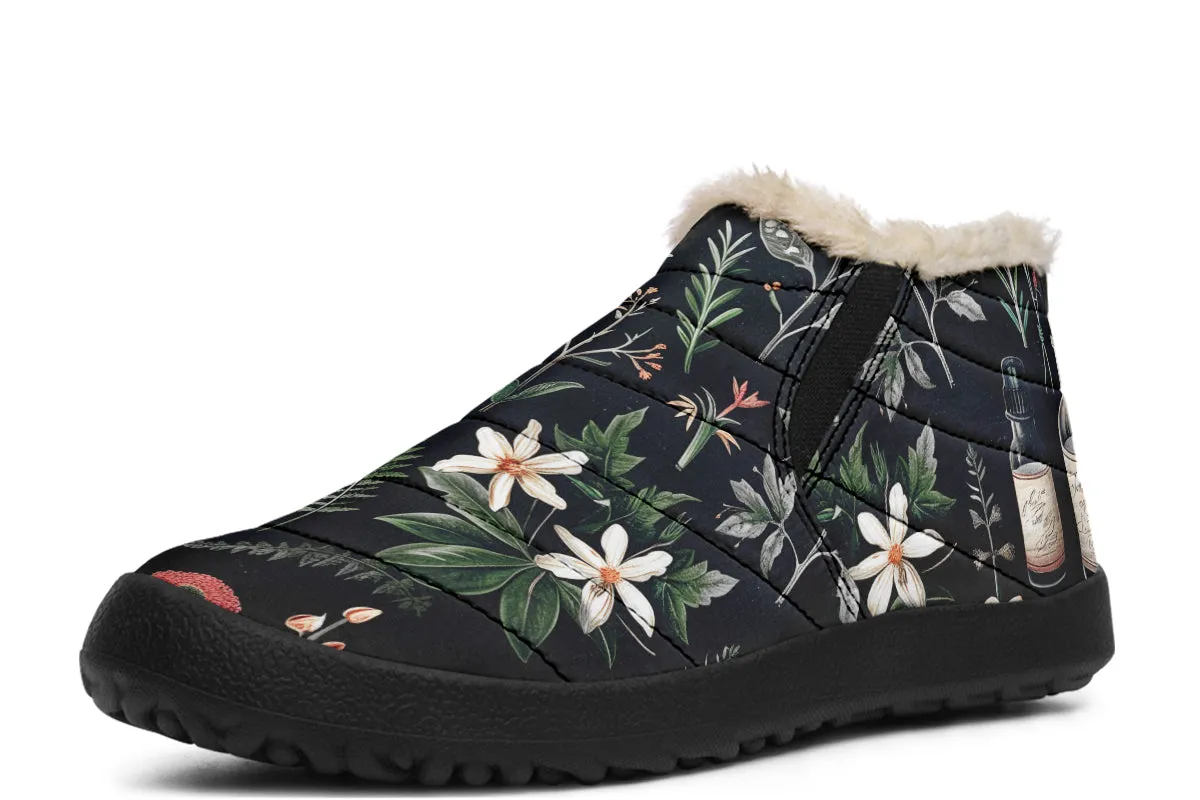 Apothecary Haven Winter Sneakers - Warm & Easy Slip-On Shoes Lined with Vegan Wool with Anti-Slip Soles