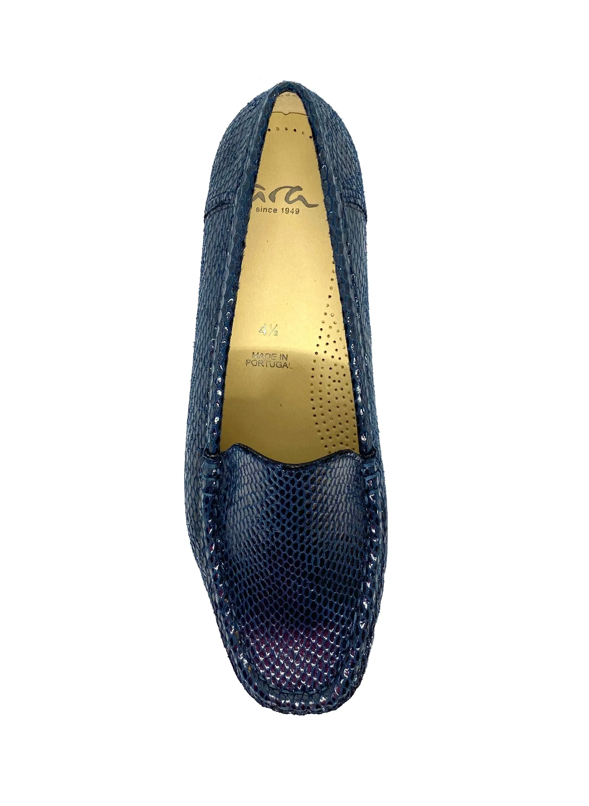 Ara Ladies loafer shoe Navy Lizard Print