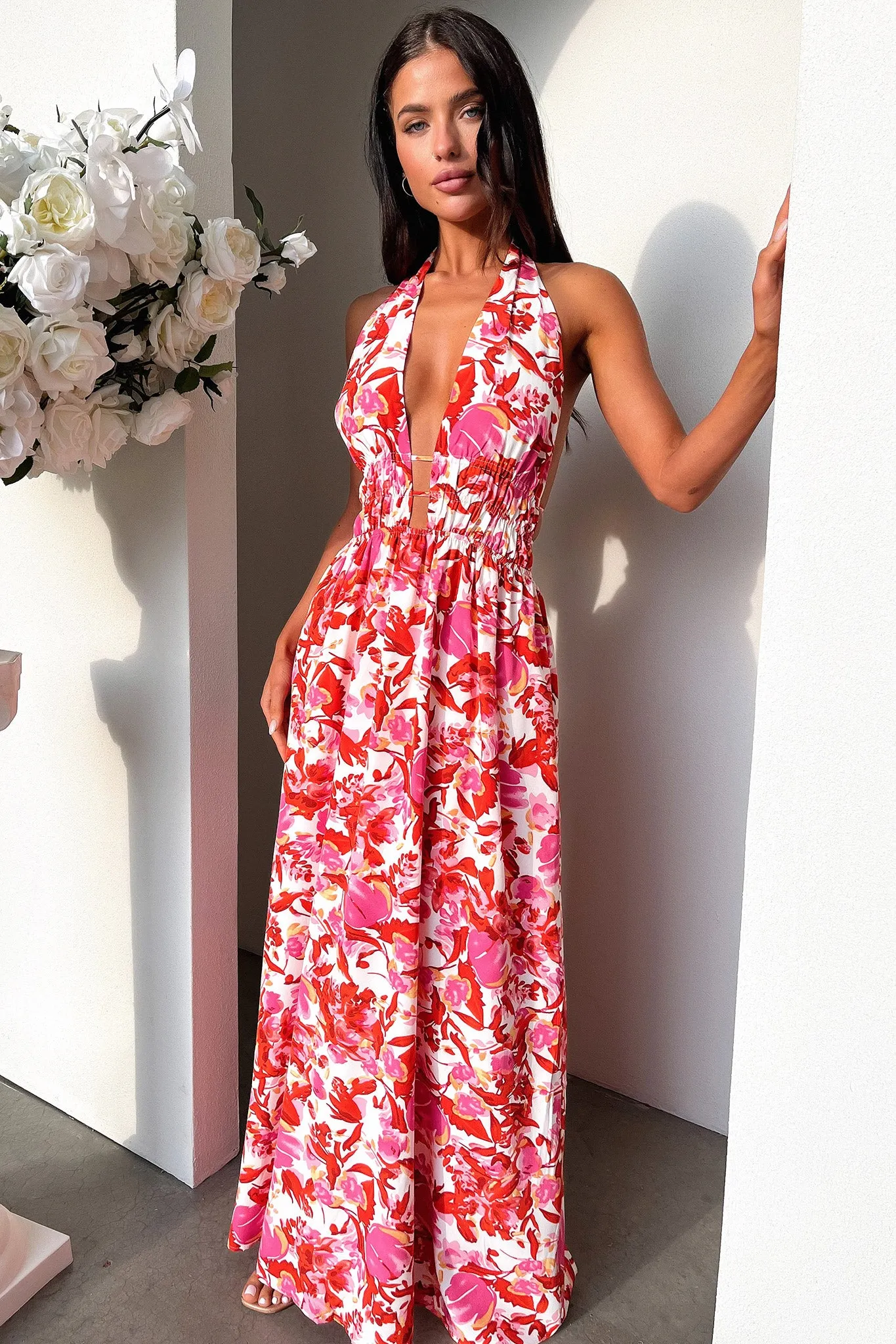 Arien Maxi Dress - Pink Floral