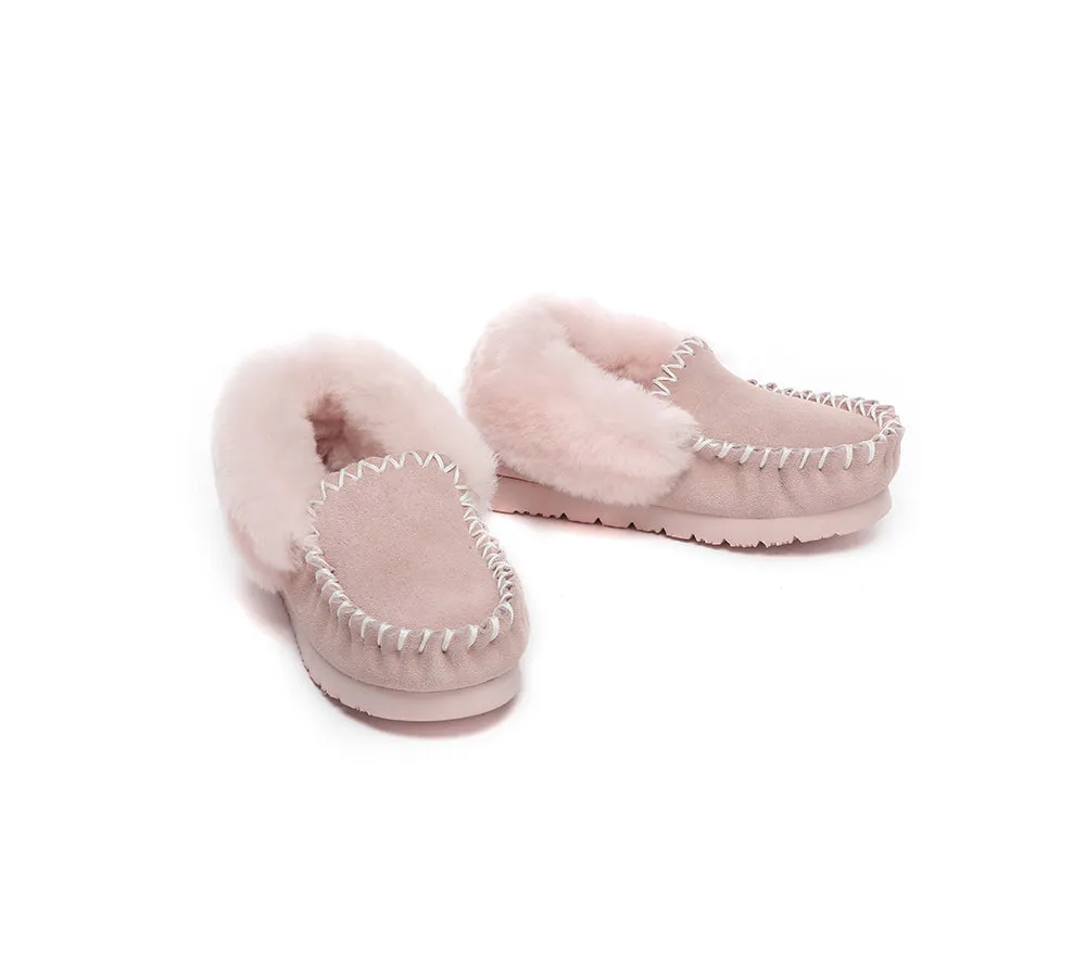 AUSTRALIAN SHEPHERD® UGG Kids Sheepskin Wool Ankle Slippers Popo Moccasin