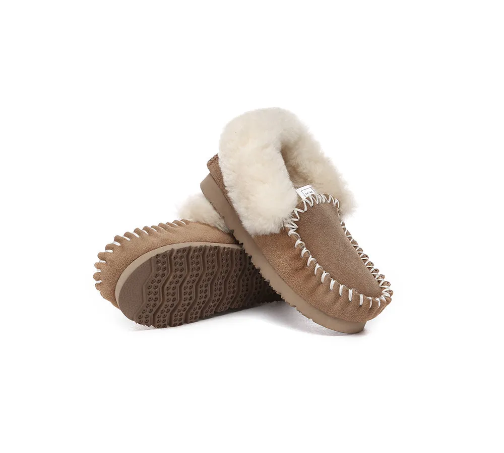 AUSTRALIAN SHEPHERD® UGG Kids Sheepskin Wool Ankle Slippers Popo Moccasin