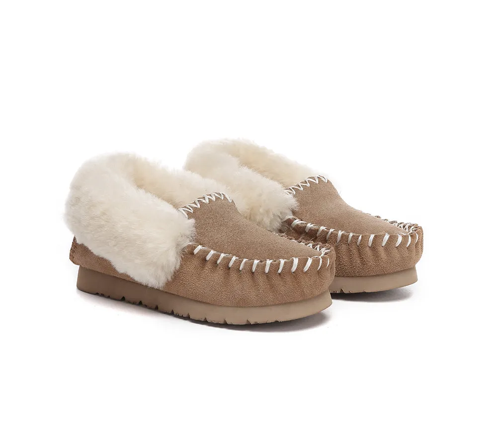 AUSTRALIAN SHEPHERD® UGG Kids Sheepskin Wool Ankle Slippers Popo Moccasin