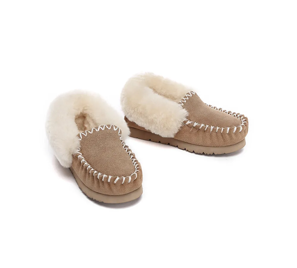 AUSTRALIAN SHEPHERD® UGG Kids Sheepskin Wool Ankle Slippers Popo Moccasin