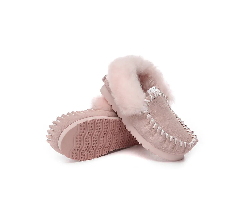 AUSTRALIAN SHEPHERD® UGG Kids Sheepskin Wool Ankle Slippers Popo Moccasin