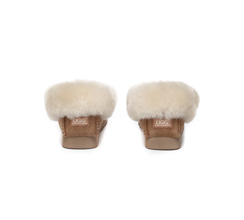 AUSTRALIAN SHEPHERD® UGG Kids Sheepskin Wool Ankle Slippers Popo Moccasin