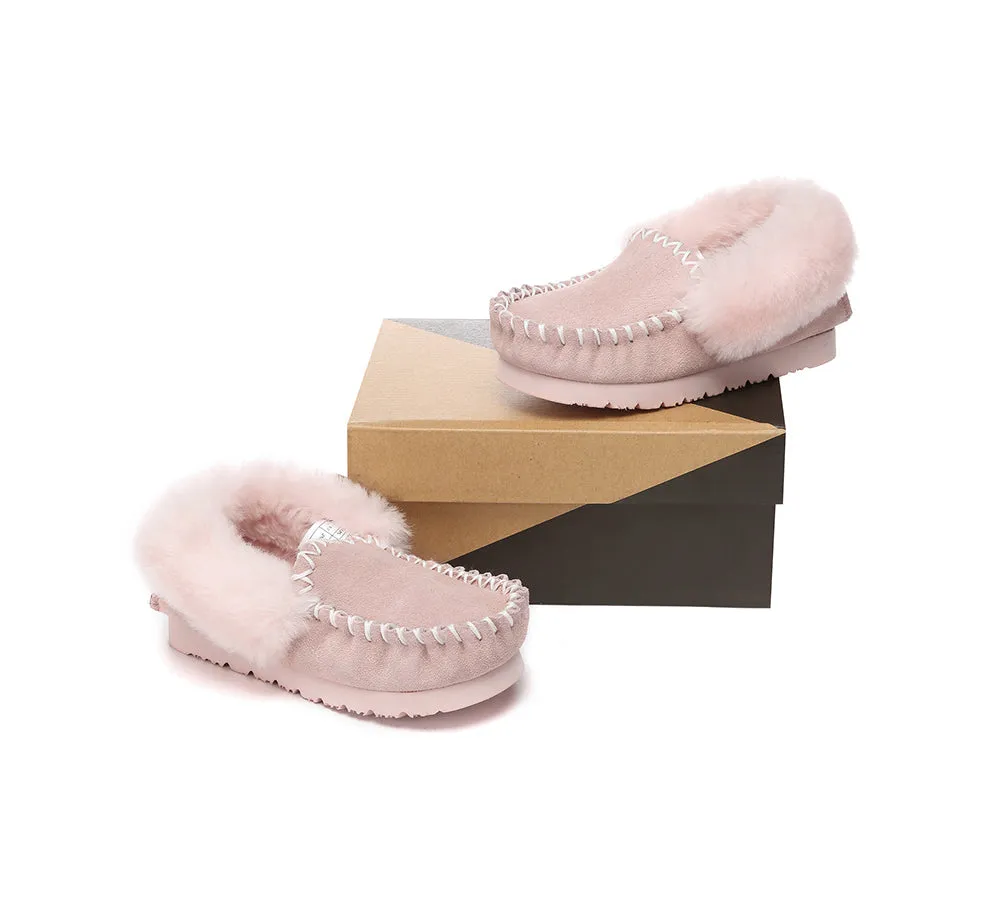 AUSTRALIAN SHEPHERD® UGG Kids Sheepskin Wool Ankle Slippers Popo Moccasin