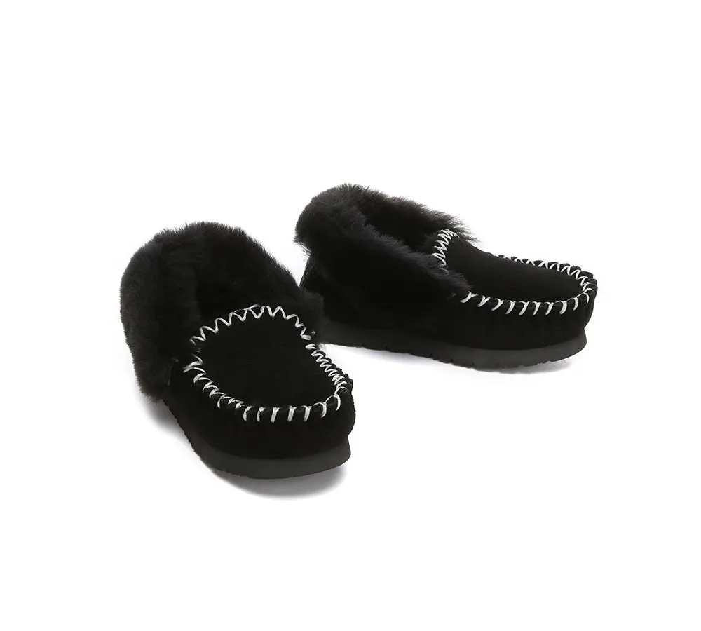 AUSTRALIAN SHEPHERD® UGG Kids Sheepskin Wool Ankle Slippers Popo Moccasin