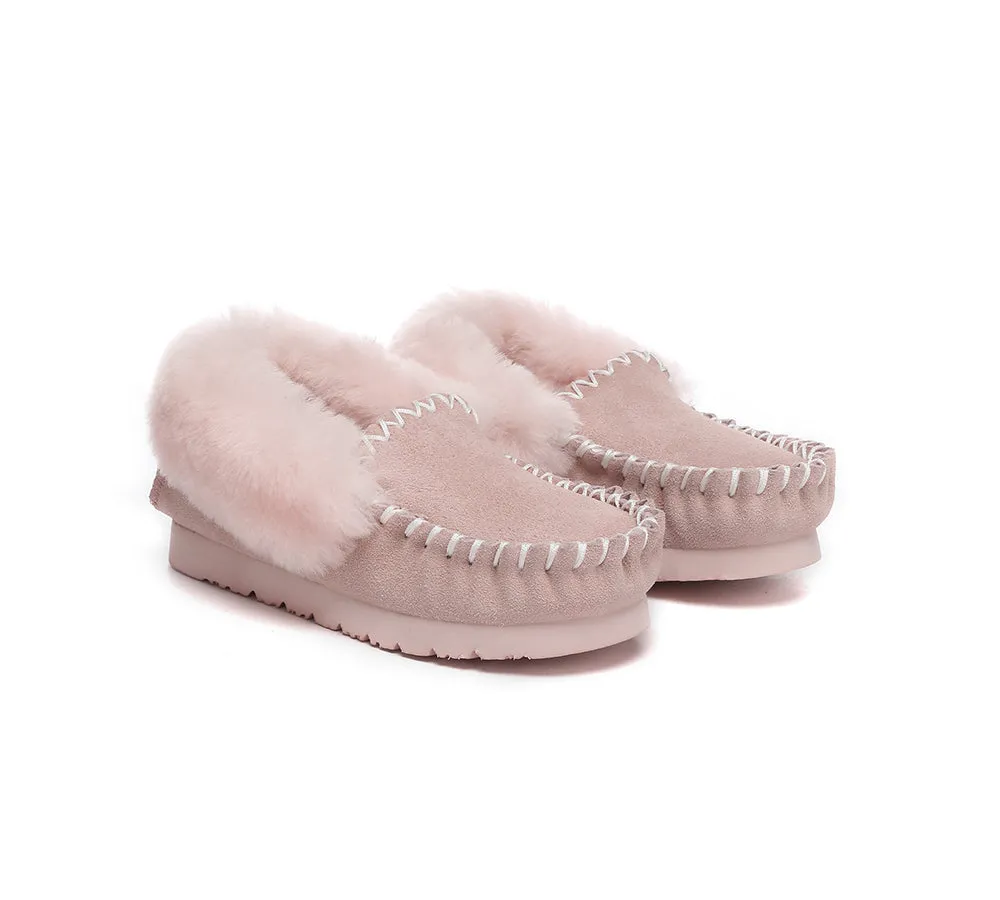 AUSTRALIAN SHEPHERD® UGG Kids Sheepskin Wool Ankle Slippers Popo Moccasin