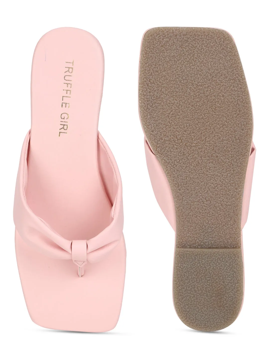 Baby Pink PU Flip Flop Slippers (TC-ST-1216-PNK)