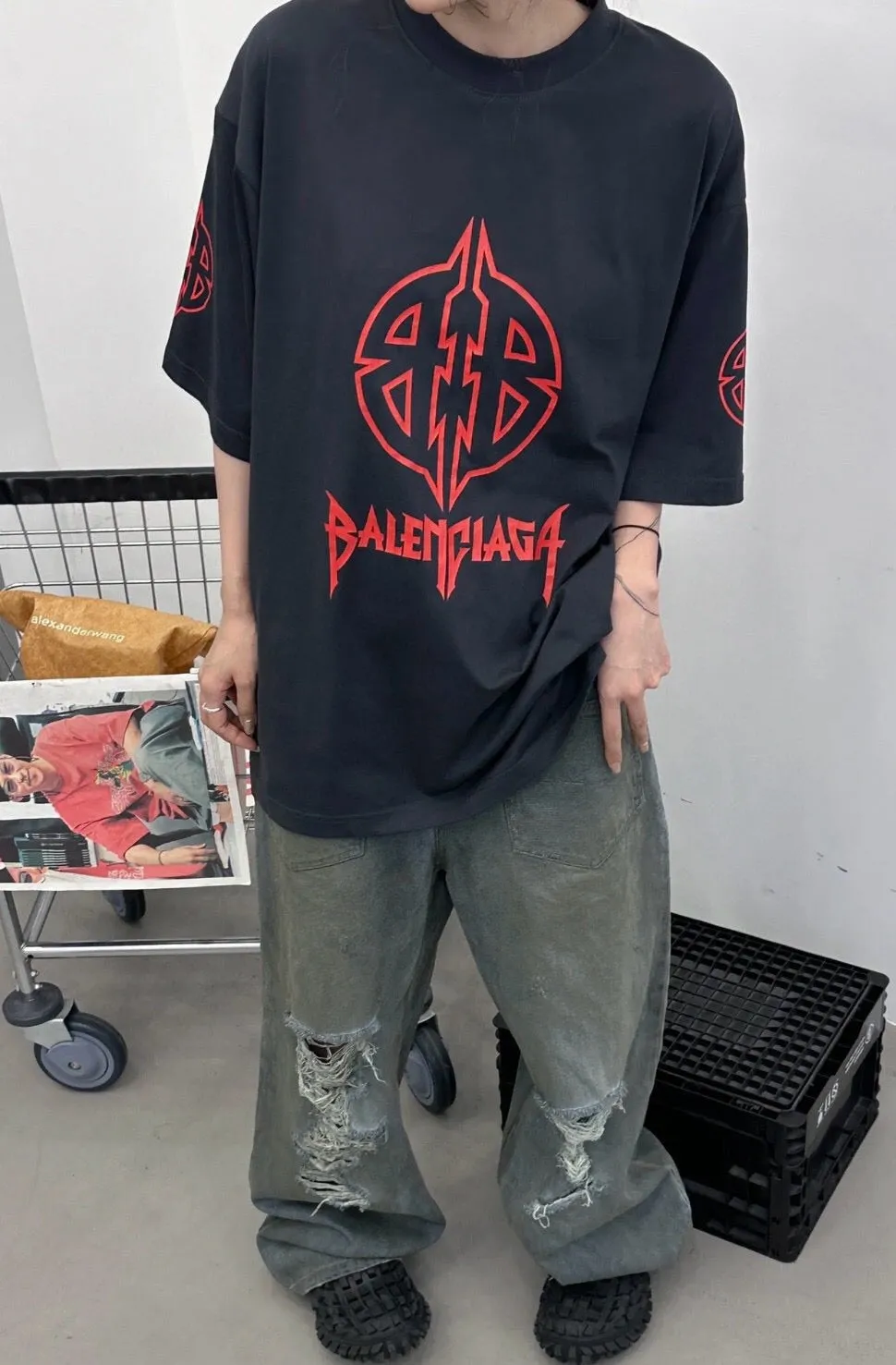 Balenciaga Gothic Logo T-Shirt (Black)