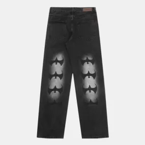 Bats | Black Straight Jeans with Bat Elements