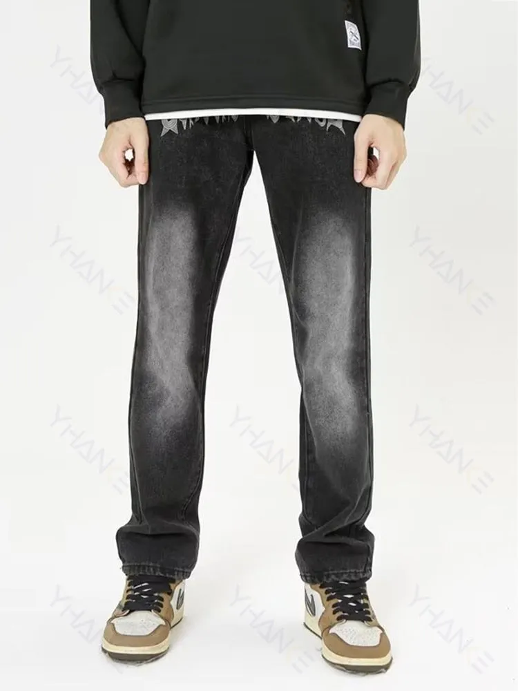 Bats | Black Straight Jeans with Bat Elements