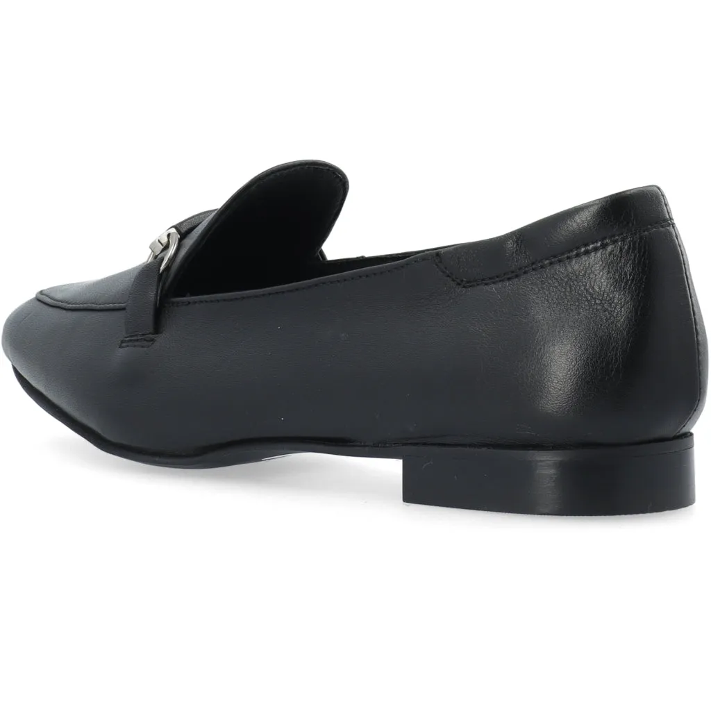 Biatracey Black Leather Loafers