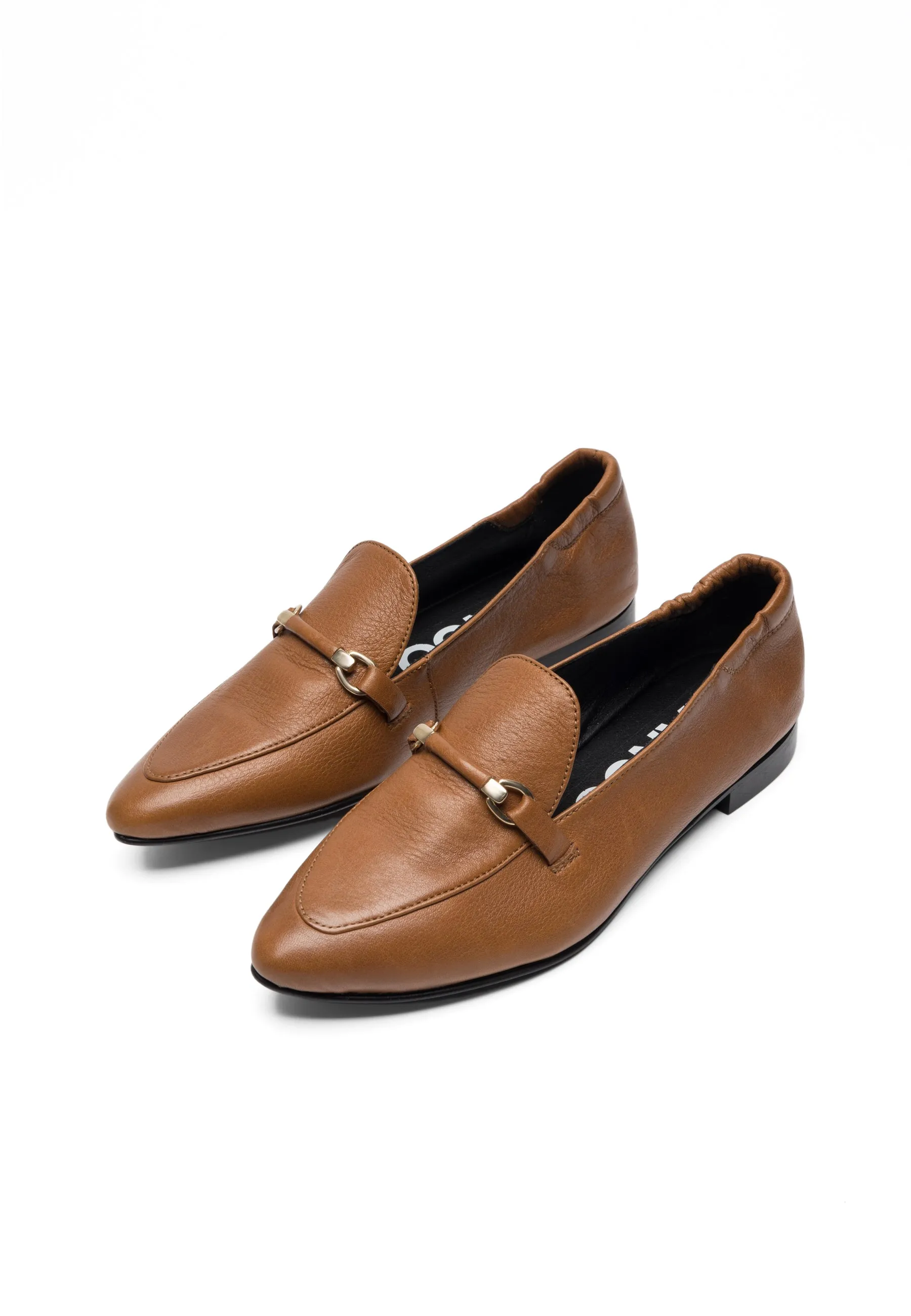 Biatracey Cognac Leather Loafers