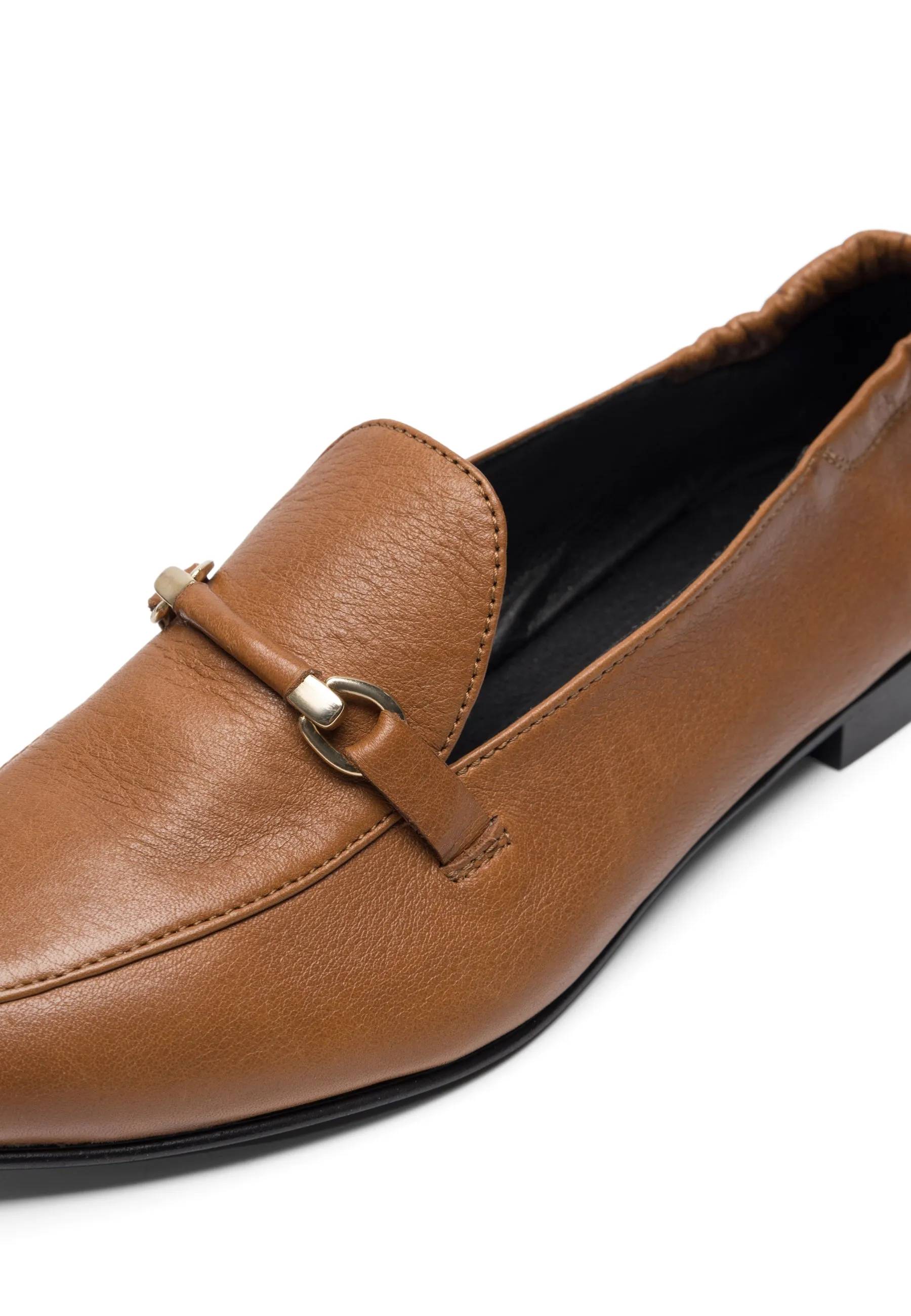 Biatracey Cognac Leather Loafers