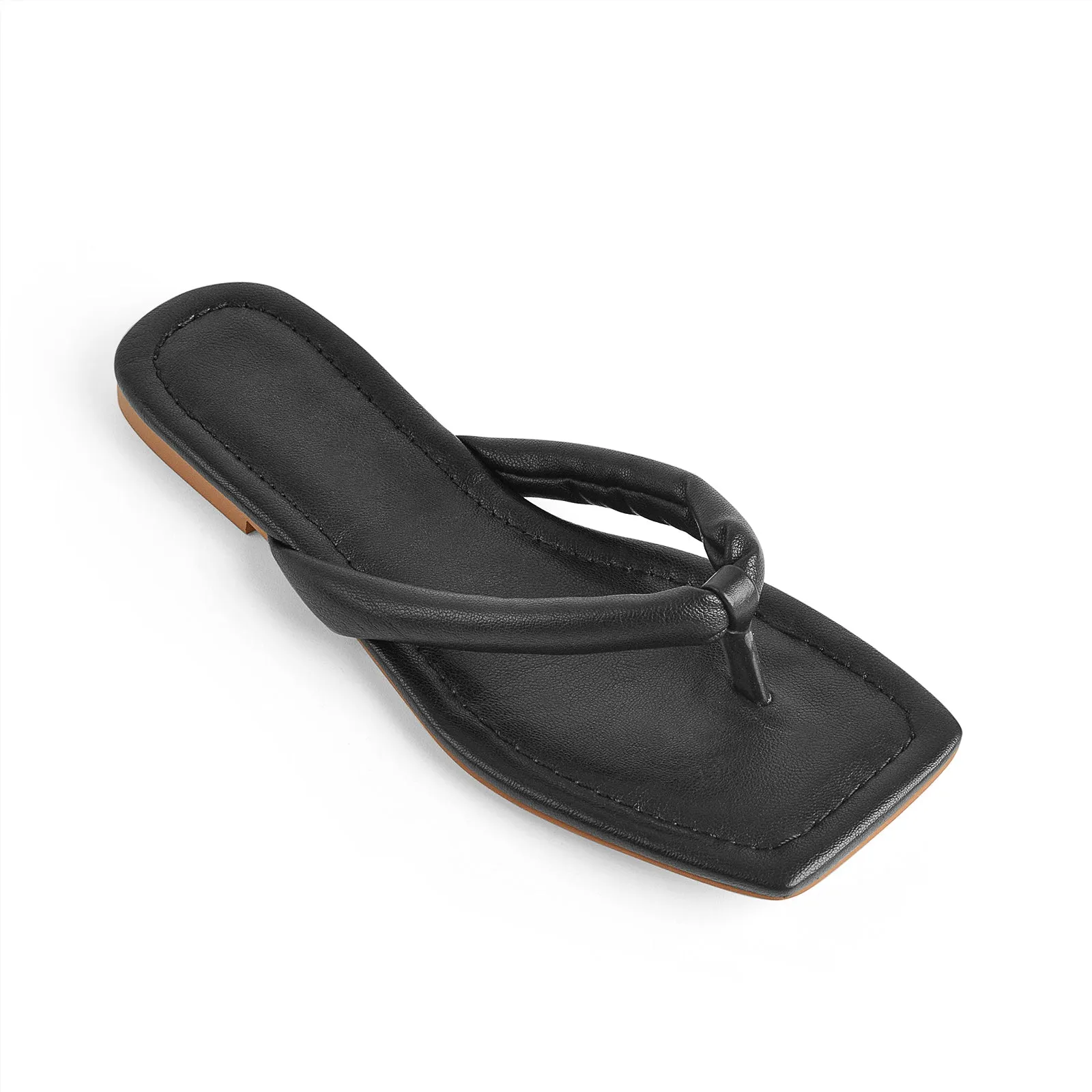 Black Flip-Flop Slipper Flat